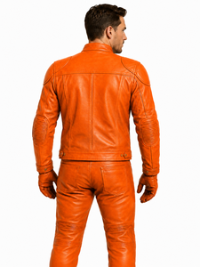 Combinaison de moto en cuir de vache véritable pour homme, taille plus, qualité supérieure, respirante, résistante à l'abrasion, veste et pantalon de motard de rue - Product Image 5