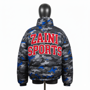 Chaqueta acolchada para mujer de calidad superior 380 GSM tela de poliéster cálido azul gris logotipo personalizado bordado chaqueta acolchada para mujer - Product Image 2