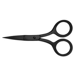 Ciseaux à sourcils noirs droits et pointus en acier inoxydable, outil de beauté pour la coupe et le maquillage, Fashion TWEEZEX International 4,5 pouces - Product Image 4