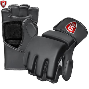 Guantes de Entrenamiento Unisex de Medio Dedo de PU de SUMROOS INDUSTRY, Cierre Ajustable con Gancho y Bucle para MMA, Boxeo, Artes Marciales, Personalizables - Product Image 1