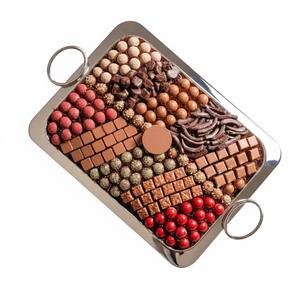 Bandeja de chocolate de lujo hecha a mano, elegante plato color oro rosa, caja de regalo de chocolate para bodas, eventos y ocasiones especiales - Product Image 2