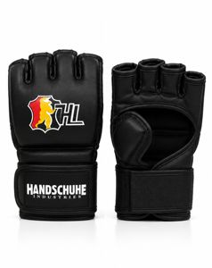 Gants d'arts martiaux MMA en cuir à demi-doigts avec fermeture Velcro unisexe pour l'entraînement - Product Image 1