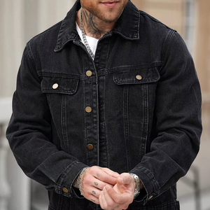 High Demanded Denim <b>Jackets</b> Durable Standard <b>Thickness</b> Polyester Men's <b>Jackets</b> With Full Custom Designs High - Product Image 1