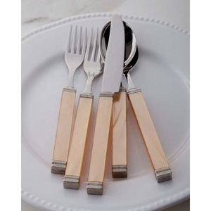 Suministros indios al por mayor de lujo a bajo precio Juego de cubiertos de plata pulida Cuchara de acero inoxidable Tenedor Cuchillo para banquete de boda - Product Image 3