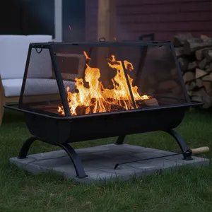 Brasero élégant en acier fait main pour collections de mobilier de jardin de luxe, chauffage de terrasse et espaces de loisirs extérieurs – Tendance extérieure - Product Image 1