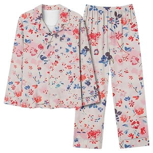 Conjunto de Pijama de Manga Larga 100% Algodón para Mujer, Estampado, Transpirable, Informal, con Botones, Tejido de Alta Calidad - Product Image 5