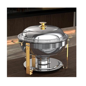 Ensemble de buffet de luxe en acier inoxydable avec couvercle suspendu ou ouvert et réchaud chauffant, fournitures hôtelières durables - Product Image 5