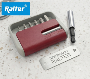 RALTER Hex <b>Bit</b> <b>Screwdriver</b> <b>Set</b> 7pcs Interchangeable <b>Bits</b> Red Plastic Handle Compact Storage Case - Product Image 1