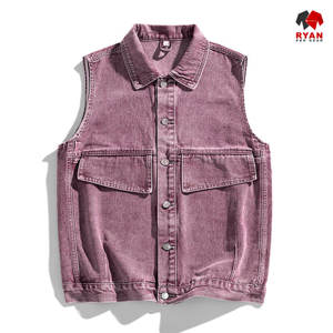 Ryan Pro Gear Nouveau design Gilet en jean unisexe sans manches écologique et tendance avec logo personnalisé Coupe classique - Product Image 6