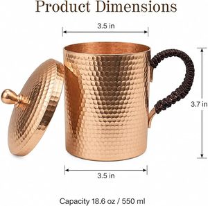 Traditional Hand-Hammered Luxury <b>Copper</b> <b>Mug</b> for Home Barware and Moscow Mule Use Customizable - Product Image 2
