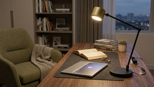 Lámpara de Mesa Eléctrica LED de Metal para Dormitorio, con CCT, Regulador de Intensidad Táctil, Ajustable para Oficina, Superficie con Recubrimiento Eléctrico - Product Image 6