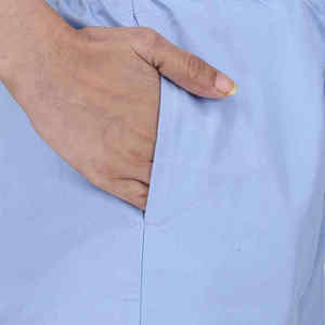 Ensemble de blouses médicales bleu clair pour femmes, en coton et polyester tissé, uniforme d'hôpital, pantalon, manches courtes, boutons sur le devant - Product Image 6