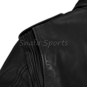 Blousons en cuir pour hommes, style motard classique, véritable cuir, streetwear tendance, blousons de moto, fournisseur en gros OEM - Product Image 4