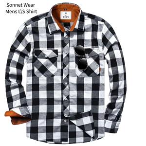 Chemises à carreaux pour hommes, coupe classique, manches longues, décontractées, boutonnées - Product Image 5