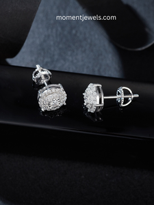 Boucles d'oreilles en argent sterling S925 avec moissanite taille brillant rond, hypoallergéniques, pour le bureau, 8g - Product Image 5