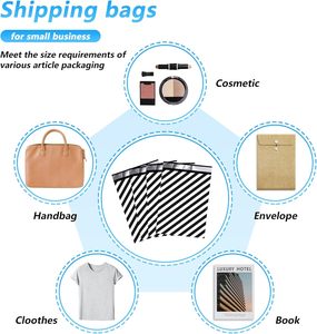 Sacs d'expédition imperméables et résistants aux déchirures Thank You Poly Mailer pour vêtements, sacs postaux robustes avec fermeture auto-adhésive, imprimés à rayures - Product Image 5