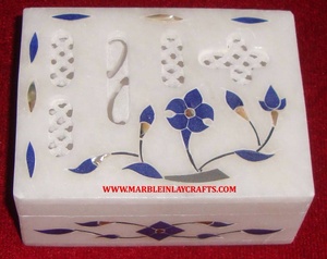 Nouvelle collection de boîtes en marbre blanc naturel incrustées de nacre antique, entièrement faites à la main, boîte en marbre poli pour décoration de cadeaux - Product Image 4