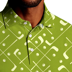 Camiseta Deportiva de Manga Corta para Hombre SOSH4, Estampado Geométrico Verde, Tejido de Punto, Transpirable, Corte Regular - Product Image 1