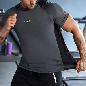 Ensembles de compression 2-en-1 pour hommes, séchage rapide, respirants, coupe-vent, écologiques, motif uni, polyester/coton, pour le fitness et le sport - Product Image 3