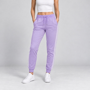 Fashion <b>Womens</b> Sweatpants Double <b>White</b> Side Stripe Athletic Joggers <b>Elastic</b> <b>Waist</b> Gym Training Yoga Track <b>Trousers</b> Logo - Product Image 1