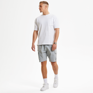 Mens Light Grey Crewneck T-Shirt 100% Cotton Solid Casual Regular Fit Short Sleeve Knitted - Product Image 2