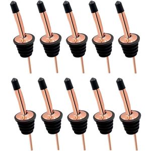 Lot de 24 becs verseurs en acier inoxydable or rose pour spiritueux, bouchons de vin avec capuchons anti-poussière, verseurs pour bouteilles - Product Image 1