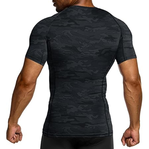 Maillot de bain/surf pour homme, manches courtes, compression, respirant, polyester/nylon, séchage rapide, protection UV, OEM, sans couture - Product Image 2