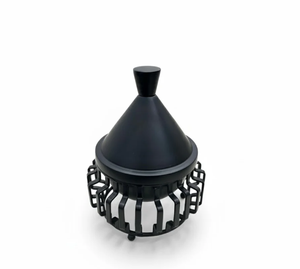 Collection Ramadan : Bol à dattes en acier inoxydable noir moderne avec couvercle et support, design traditionnel, compatible lave-vaisselle, idéal pour les fêtes - Product Image 1
