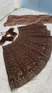 Lehenga Choli traditionnel indien en soie avec broderies de sequins, robe de mariée longue pour femme, tenue de soirée élégante - Product Image 5
