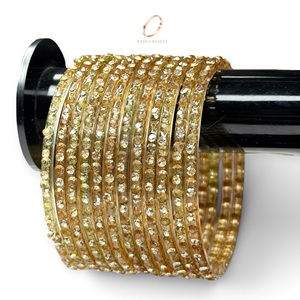Collection de Fête : Bracelets Tendance en Verre Plaqué Or Style Cachemire avec Perles Goutte de Pluie pour Mariages et Cérémonies Féminines – Prix de Gros - Product Image 2
