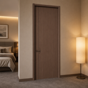 Ensemble complet de porte intérieure en WPC avec cadre et accessoires, imperméable, insonorisé, composite bois-PVC pour chambre à coucher - Product Image 3