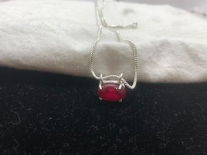 Oval Cut <b>Ruby</b> <b>Necklace</b> German Silver Children's Jewelry For Women Gemstone Handmade Jewelry A High Quality Best Price - Product Image 4