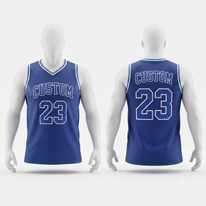 Custom Basketball Jersey Men's V-Neck Sleeveless 23 Number Team Uniform Breathable Polyester Sport Apparel Adult Size - Product Image 1