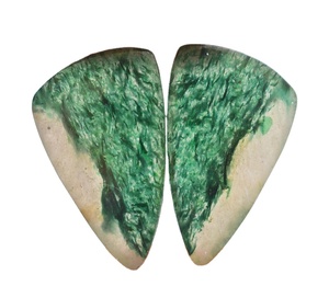 Lot de pierres précieuses Aventurine naturelles, 2 pièces, Cabochon Bio Aventurine, vrac, pour boucles d'oreilles - Product Image 1