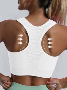 High-Impact Racer Back Fitness Bralette | Seamless Knit Honeycomb Sportswear Tank | Black <b>Padded</b> <b>Running</b> Yoga Activewear - Product Image 5