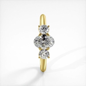 แหวนหมั้นเพชรโมอิสซาไนต์ทรงกลมชุบเงินหรูหราสำหรับผู้หญิง - Product Image 6