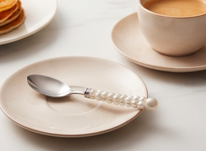 Elegante juego de cubiertos con mango de perla, acabado plateado, apto para lavavajillas, ideal para bodas y uso doméstico. - Product Image 5