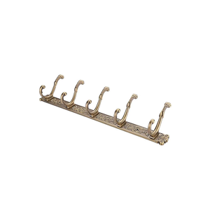 <b>Wall</b> Mounted Brass <b>Hook</b> Hanger For Towel <b>Key</b> cap Holder Hammered Design 5 <b>Hooks</b> Best Quality At Reasonable Price - Product Image 1
