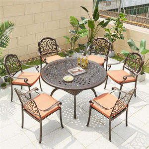 Table de salle à manger extérieure moderne en aluminium écologique 4 places, élégante table de jardin pour la maison, les restaurants et les espaces extérieurs - Product Image 3