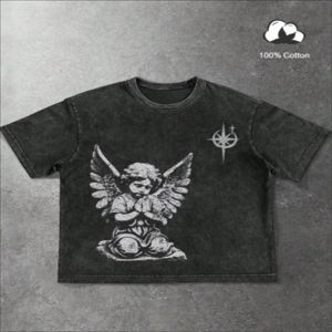 T-shirt en coton épais délavé à l'acide pour hommes, style streetwear oversize, effet vieilli, impression DTG, personnalisation de marque, fournisseur OEM ODM - Product Image 1