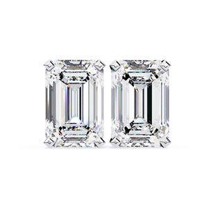 Pendientes de Plata 925 con Moissanita Corte Esmeralda de 7.5x5 mm, 2.3 CTW, Engaste Clásico Tipo Cesta, Joyería Fina Elegante - Product Image 1