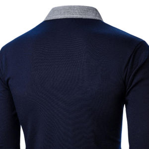 เสื้อโปโลแขนยาวผู้ชาย ผ้าถักเนื้อนุ่ม ระบายอากาศดี สวมใส่สบาย เหมาะสำหรับใส่ทำงานหรือใส่ในชีวิตประจำวัน ดีไซน์ทันสมัย - Product Image 5