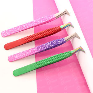 Pince à cils personnalisée pour extensions de cils, fine, droite, à pointe en fibre, forte adhérence, en acier inoxydable, outil de beauté - Product Image 1