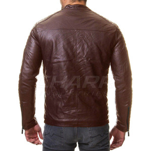Veste d'hiver en cuir pour homme, coupe ajustée élégante avec doublure intérieure douce et un look moderne et stylé - Product Image 2