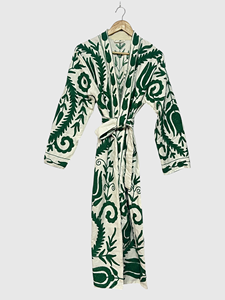 Velvet Plus Size Women'<b>s</b> Jacket Shawl Collar Nine Quarter Sleeve Hand Embroidered Geometric Pattern Long Coat Autumn Wear - Product Image 2