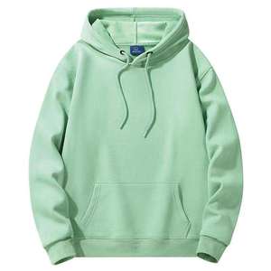 <b>Red</b> Men's Hooded Fleece Sweatshirt Regular Fit Solid Color Casual Pullover Hoodie Autumn Streetwear 100% Cotton Knitted - Product Image 3
