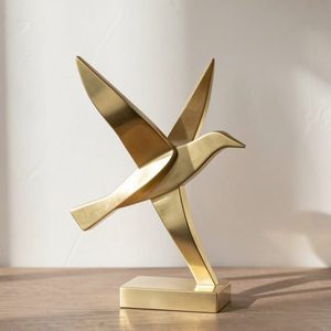 Modern Brass Bird Sculpture Artistic <b>Figure</b> Tabletop Decor for Living Room Handmade Animal Theme Design - Product Image 1