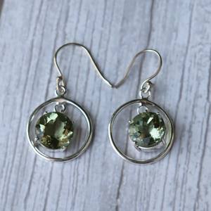 Green Peridot Earrings 925 Sterling <b>Silver</b> Dangle Drop Hook Charm <b>Solid</b> Crystal Jewelry Stunning Gift For Women - Product Image 3