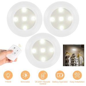 3 Pack LED Closet Puck <b>Lights</b> 26FT Remote Control <b>Timer</b> Dimmable Battery Operated Stick Tap Wireless Cabinet <b>Lights</b> C - Product Image 1