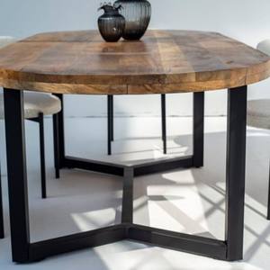 Mesa de Comedor Ovalada Vandana Zentrix Vertex de Madera de Mango con Diseño Contemporáneo Hecho a Mano - Product Image 3